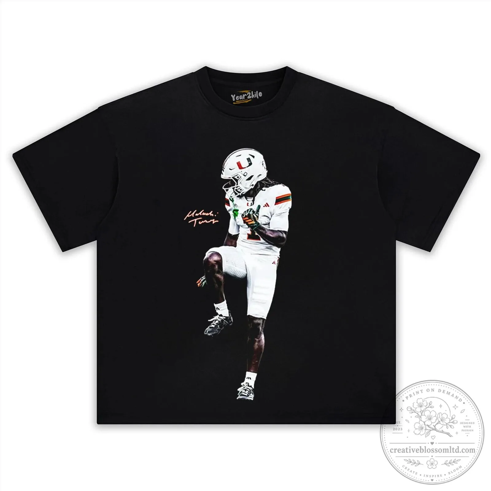 Malachi Toney Heisman Pose Miami Hurricanes Football T-Shirt 15 Malachi Toney Heisman Pose Miami Hurricanes Football T-Shirt